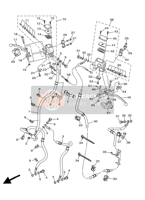 2CMF58740100, Hose, Brake, Yamaha, 0